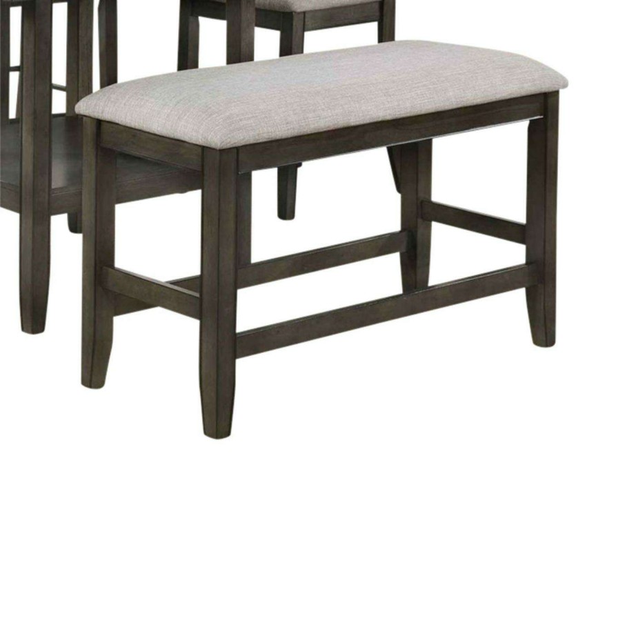 Dining Chairs * | Best Sale Kitchen & Dining Benches Crown Mark Fulton Fabric Backless Counter Height Dining Bench