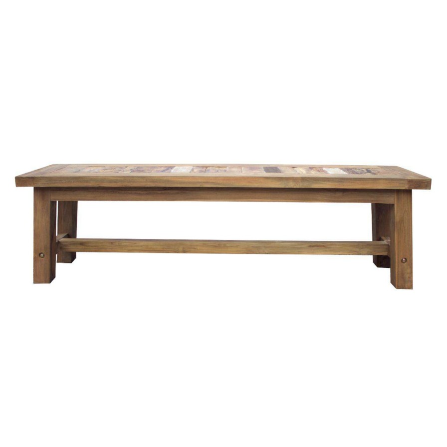 Indoor Benches * | Discount Entryway Benches Chic Teak Craftsman Recycled Teak Backless Bench