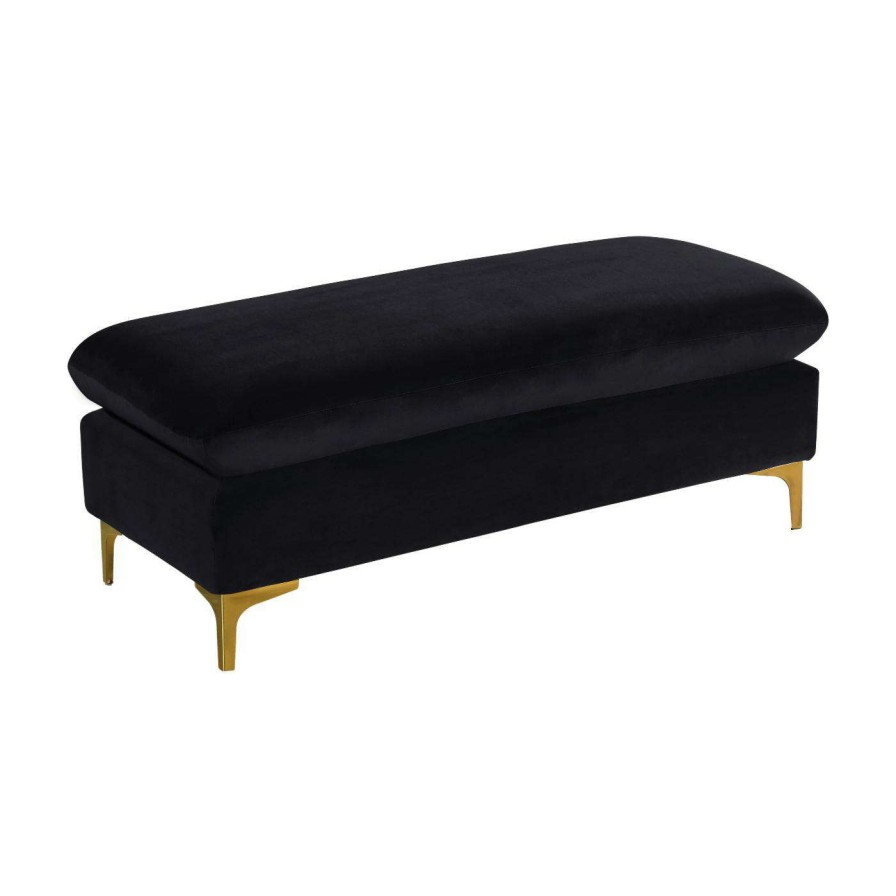 Indoor Benches * | Outlet Ottoman Benches Meridian Furniture Inc Naomi Velvet Ottoman/Bench