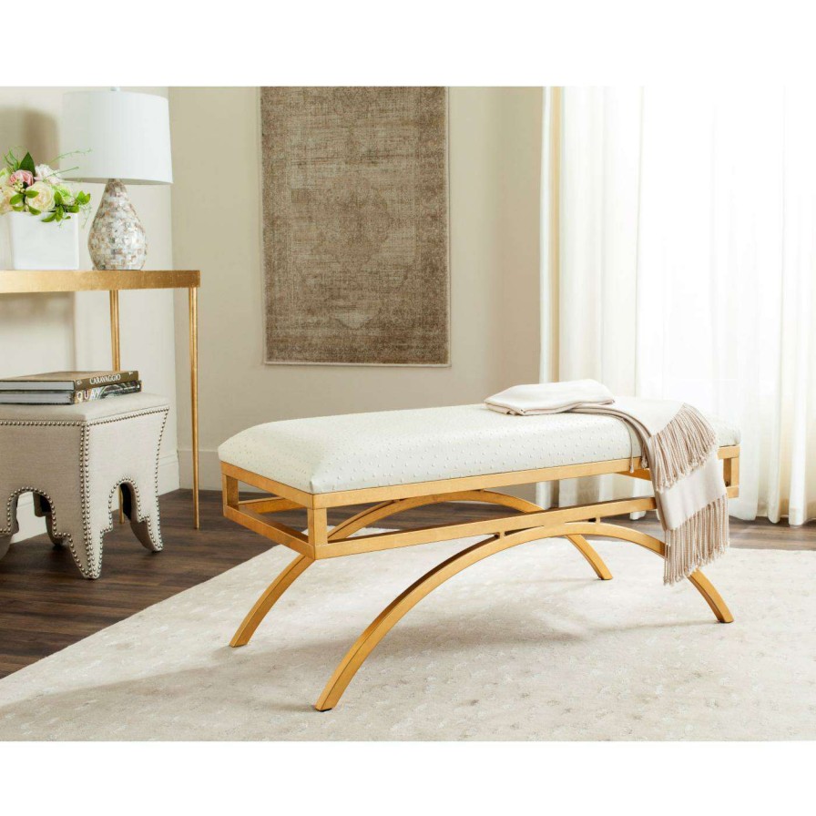 Indoor Benches * | Deals Bedroom Benches Safavieh Moon Arch Backless Bedroom Bench