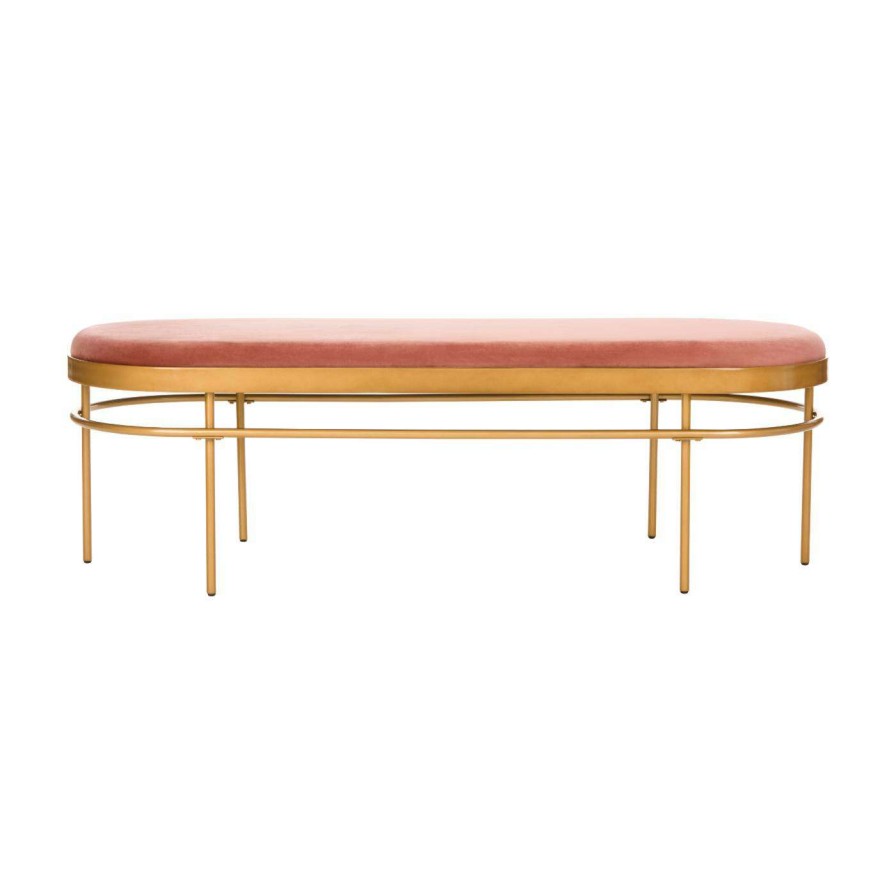 Indoor Benches * | Promo Bedroom Benches Safavieh Sylva Oval Backless Bedroom Bench