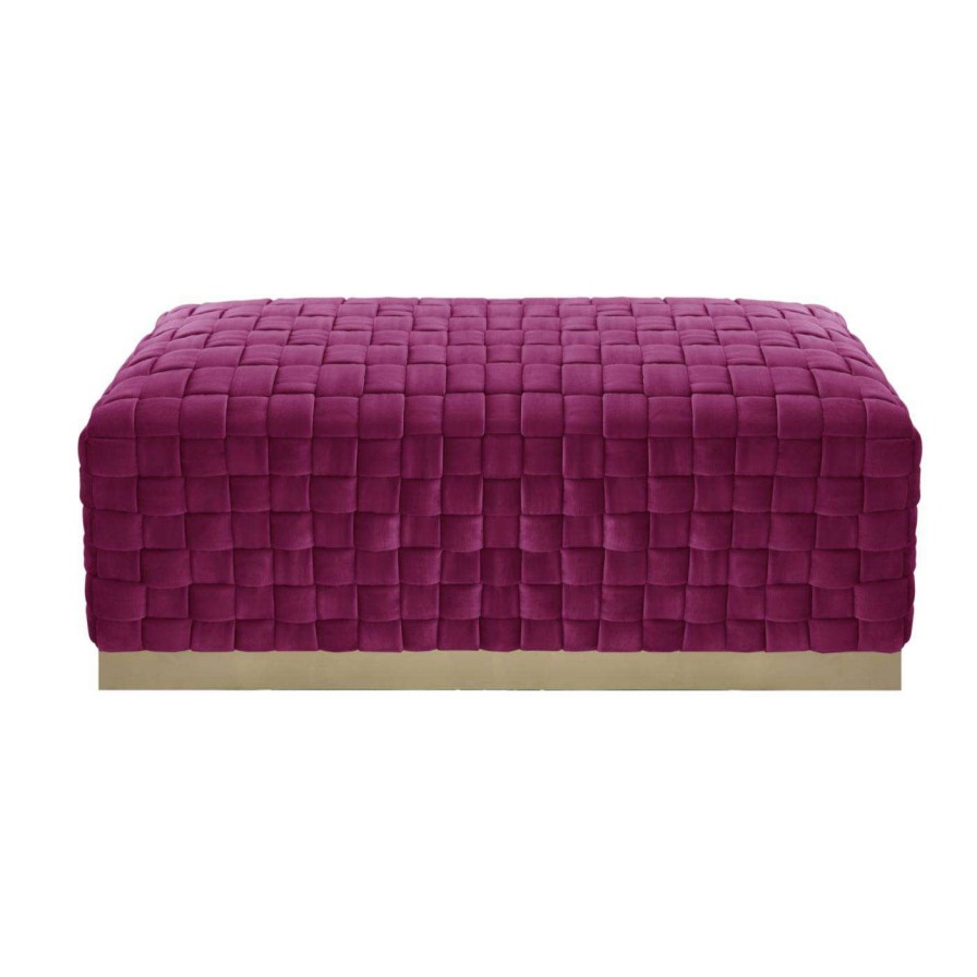 Indoor Benches * | Budget Ottoman Benches Nicole Miller Ivana Velvet Bench