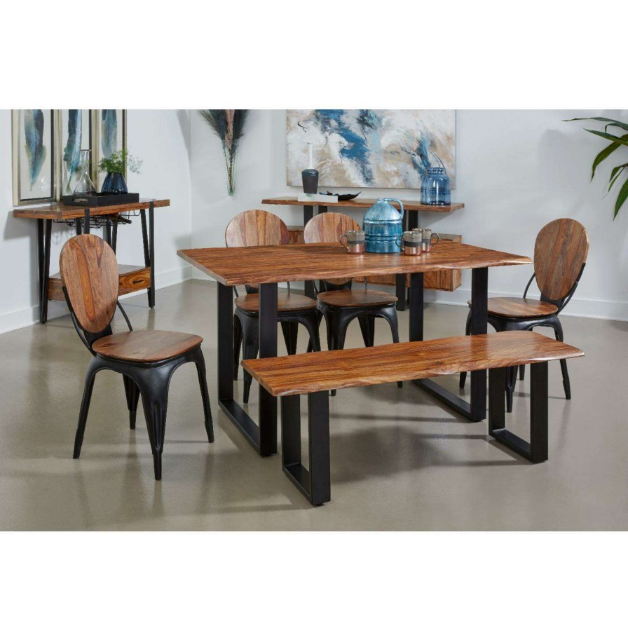 Dining Chairs * | New Kitchen & Dining Benches Coast To Coast Imports Brownstone Iii Dining Bench