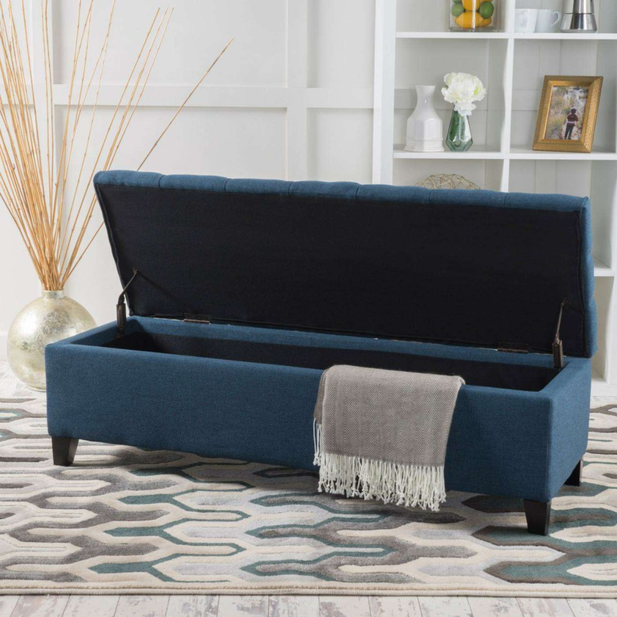 Indoor Benches * | Top 10 Ottoman Benches Hn Home Murrieta Transitional Fabric Storage Indoor Bench