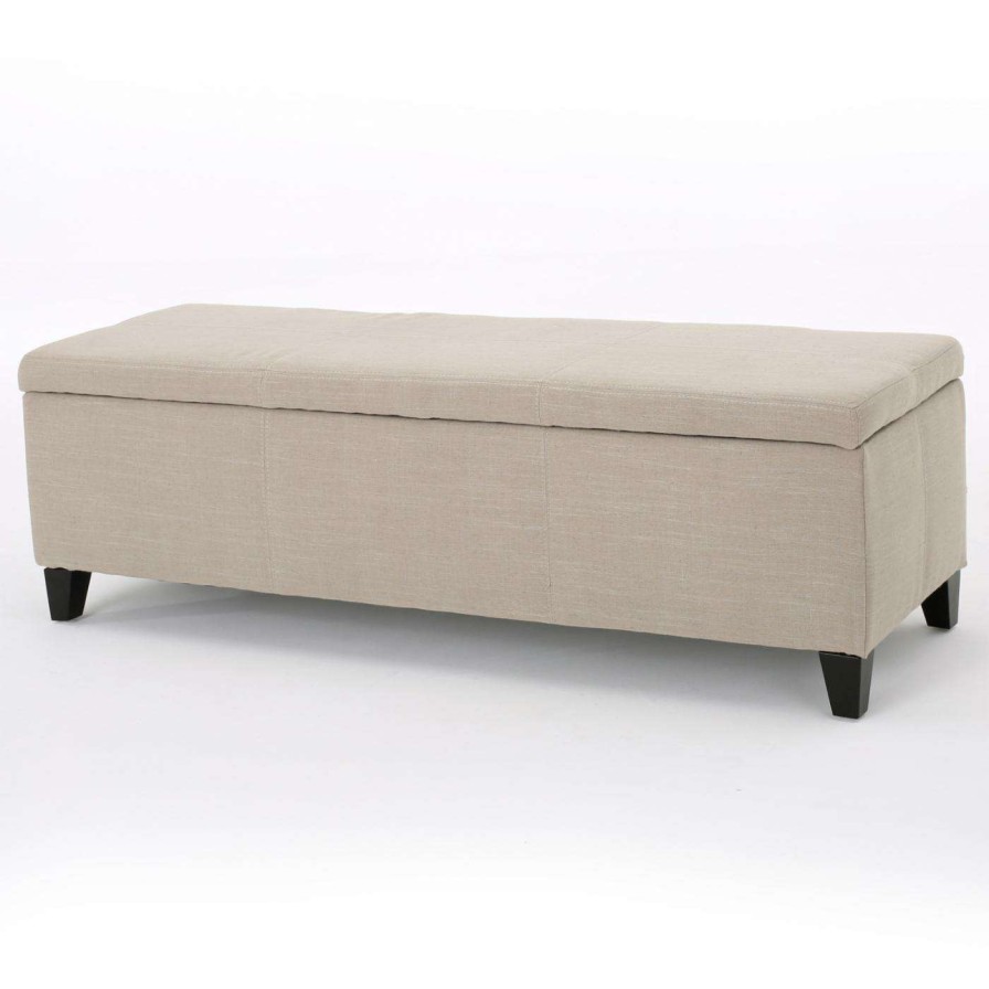 Indoor Benches * | Top 10 Best Selling Home Ottoman Benches Dalton Fabric Storage Indoor Bench