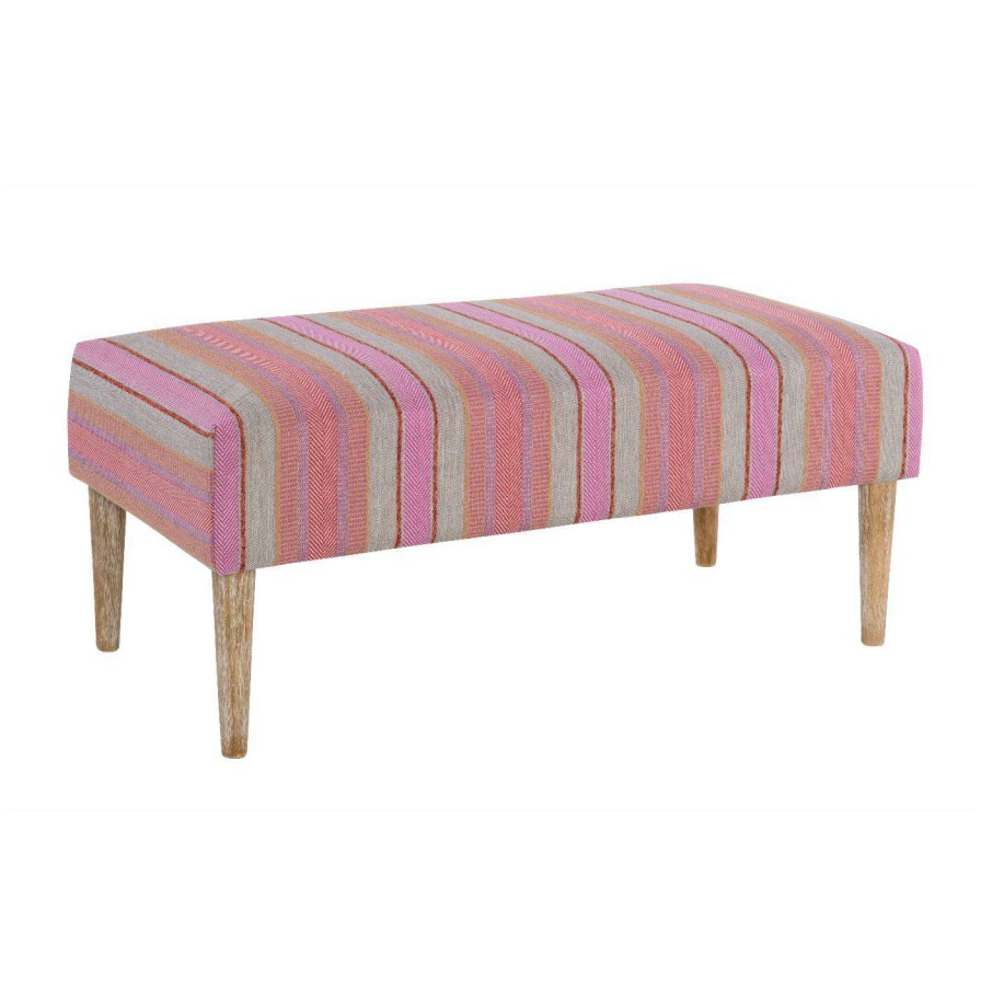 Indoor Benches * | Cheap Bedroom Benches Linon Fagan Bench Multicolor Wide Stripe