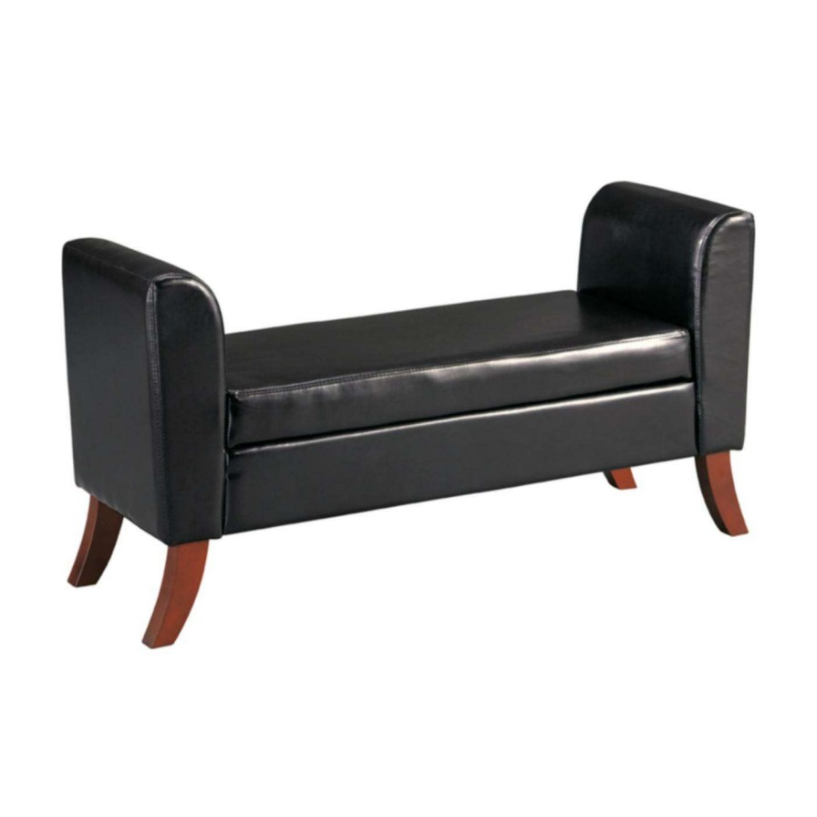 Indoor Benches * | Wholesale Indoor Storage Benches Signature Design By Ashley Benches Faux Leather Storage Bench