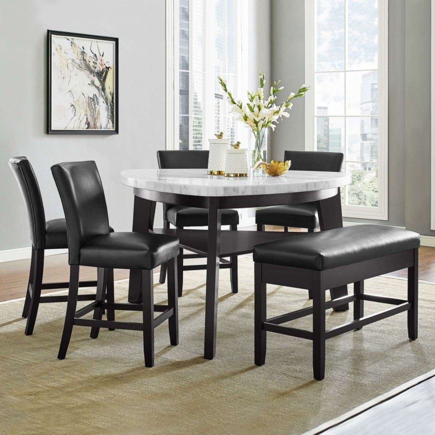 Dining Chairs * | Budget Kitchen & Dining Benches Steve Silver Co. Carrara Counter Dining Bench With Storage