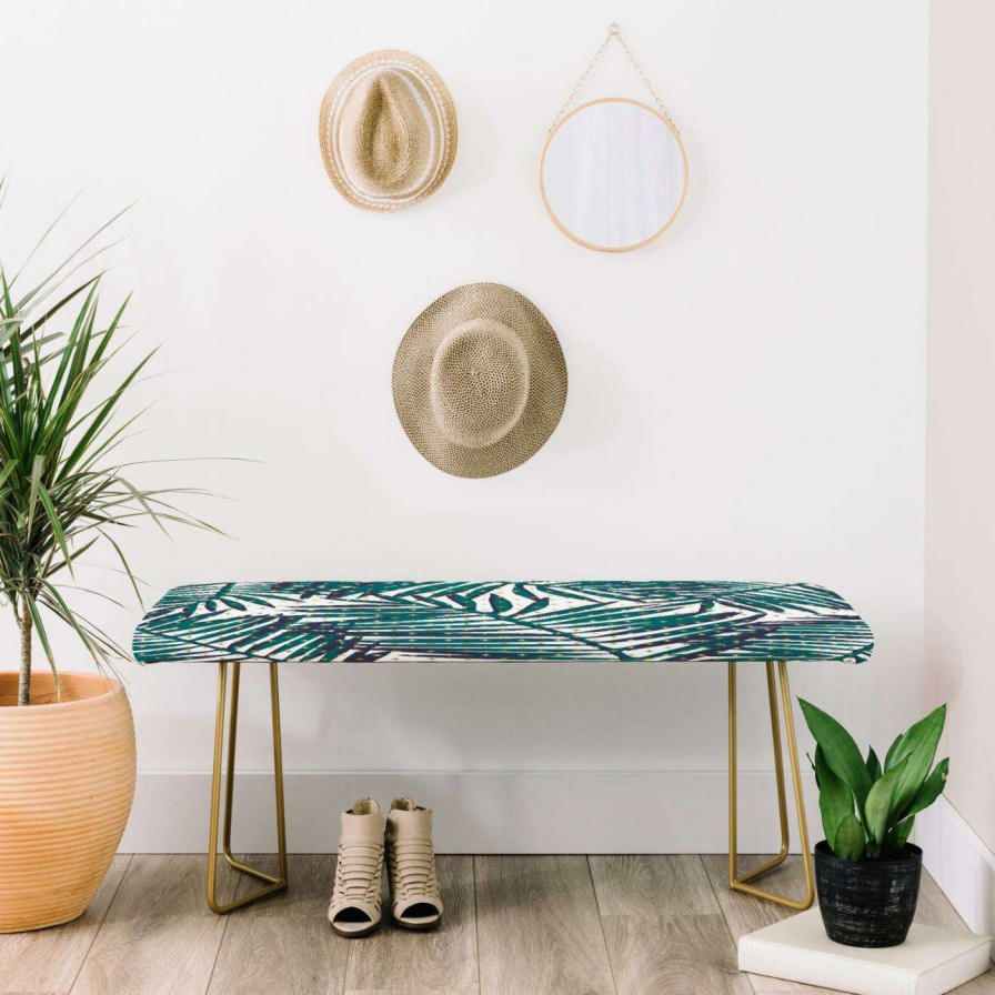 Indoor Benches * | Cheap Entryway Benches Deny Designs Zoe Wodarz The Palm Hotel Bench