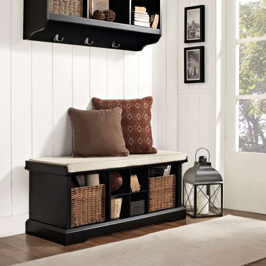 Indoor Benches * | Best Pirce Indoor Storage Benches Crosley Brennan Entryway Storage Bench Black