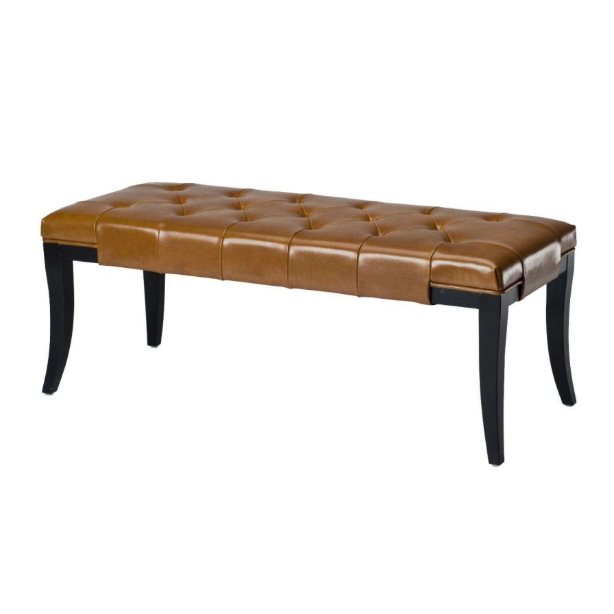 Indoor Benches * | Flash Sale Entryway Benches Safavieh Tyler Bench Saddle Brown