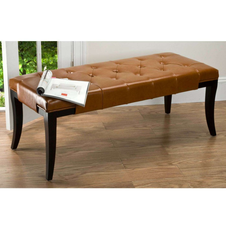 Indoor Benches * | Flash Sale Entryway Benches Safavieh Tyler Bench Saddle Brown