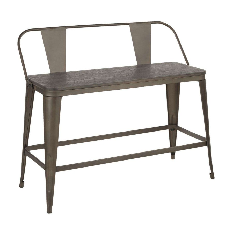 Dining Chairs * | New Kitchen & Dining Benches Lumisource Oregon Industrial Counter Bench