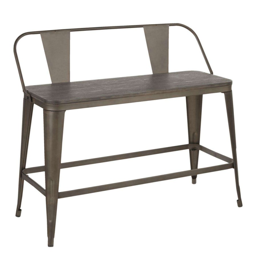 Dining Chairs * | New Kitchen & Dining Benches Lumisource Oregon Industrial Counter Bench