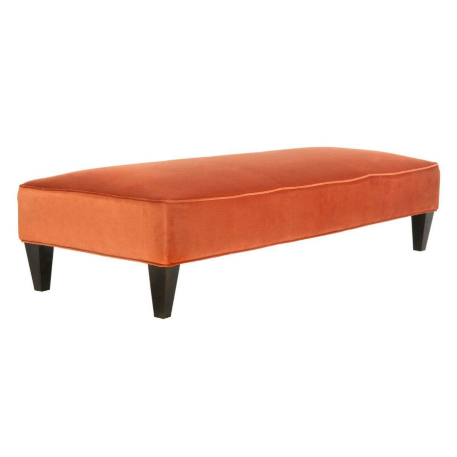 Indoor Benches * | Brand New Bedroom Benches Safavieh Nessa Bench Pumpkin