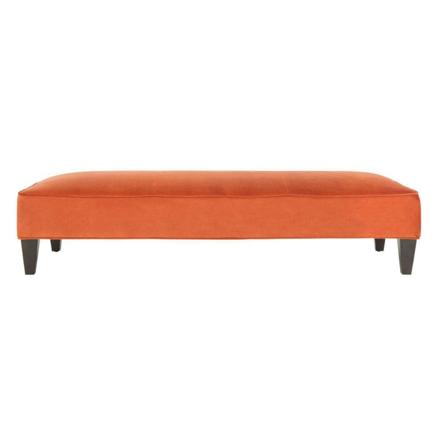 Indoor Benches * | Brand New Bedroom Benches Safavieh Nessa Bench Pumpkin