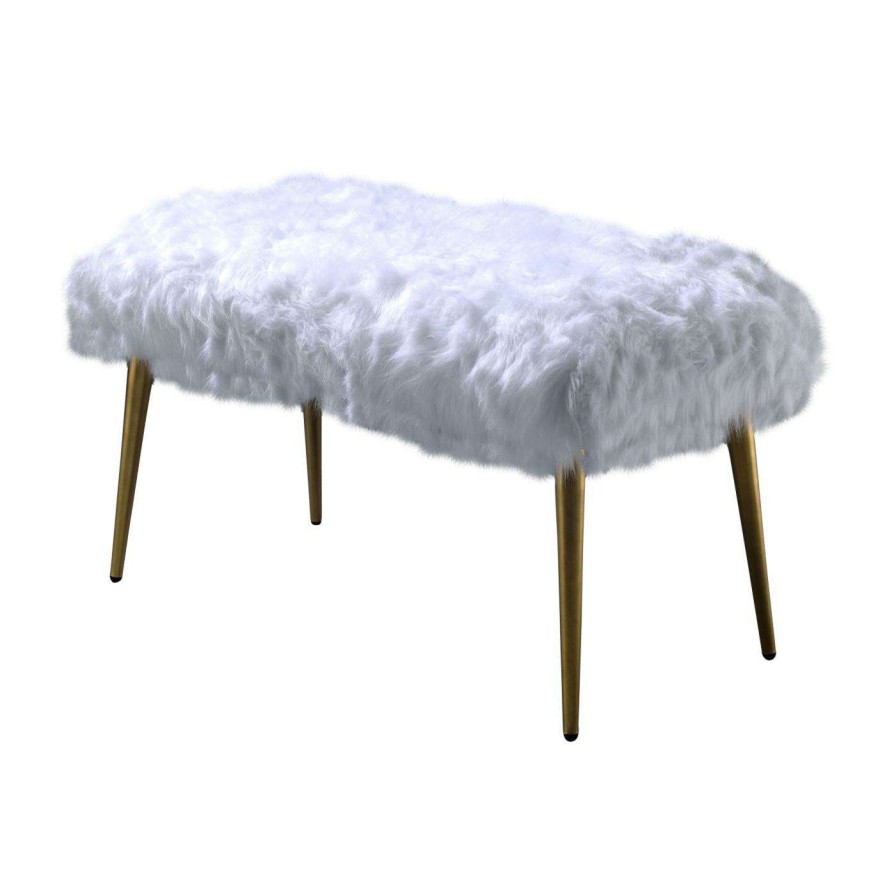 Indoor Benches * | Budget Ottoman Benches Acme Furniture Bagley Ii Backless Upholstered Bench With Legs