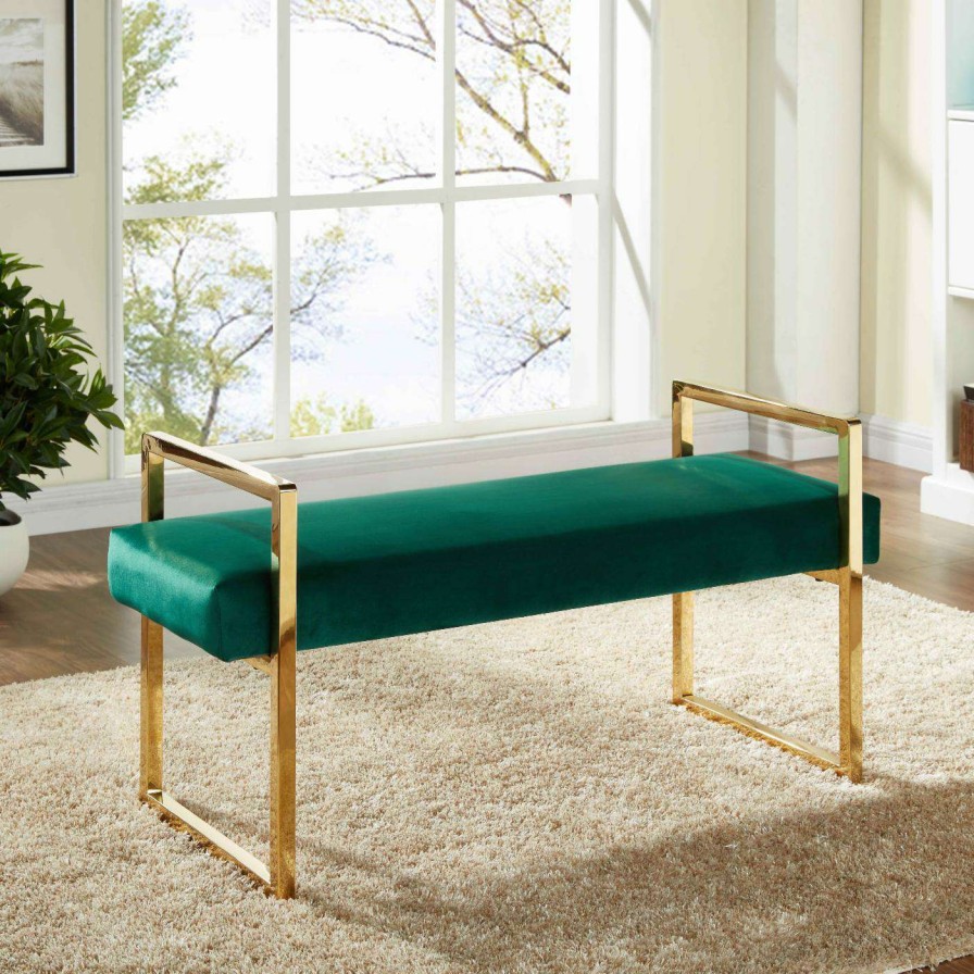 Indoor Benches * | Promo Bedroom Benches Meridian Furniture Inc Olivia Velvet Bench