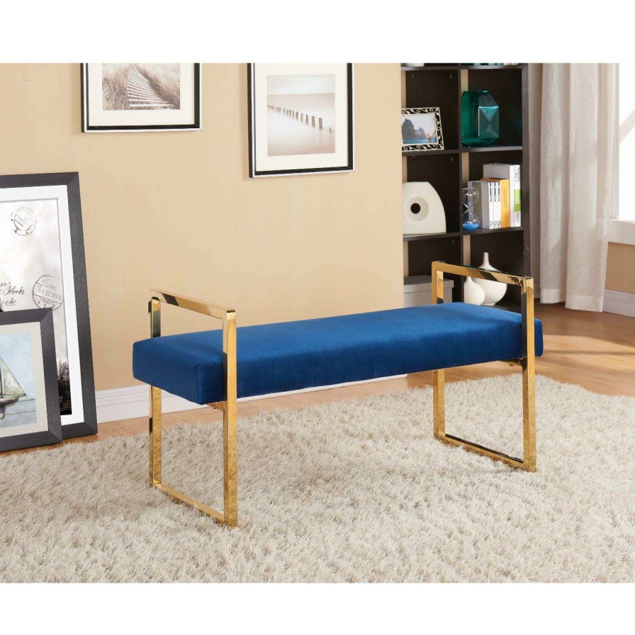 Indoor Benches * | Promo Bedroom Benches Meridian Furniture Inc Olivia Velvet Bench