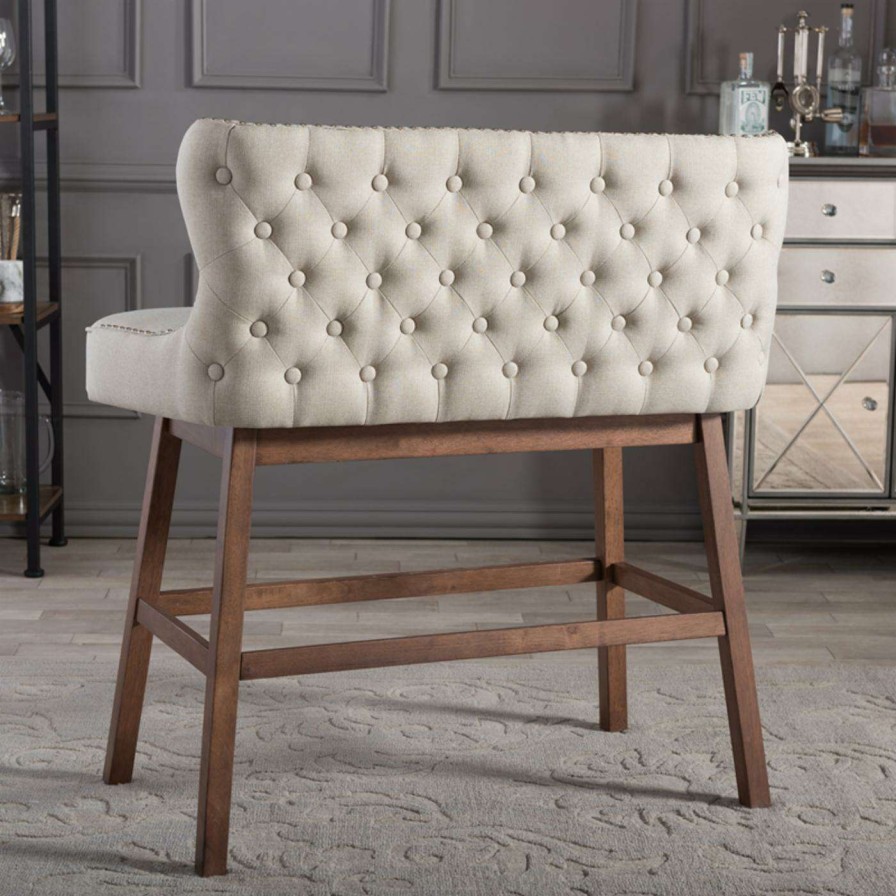 Dining Chairs * | Outlet Kitchen & Dining Benches Baxton Studio Gradisca Bar Height Dining Bench