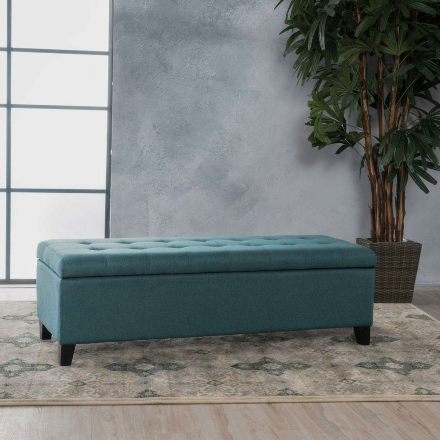 Indoor Benches * | Wholesale Best Selling Home Ottoman Benches Morrisey Fabric Storage Indoor Bench