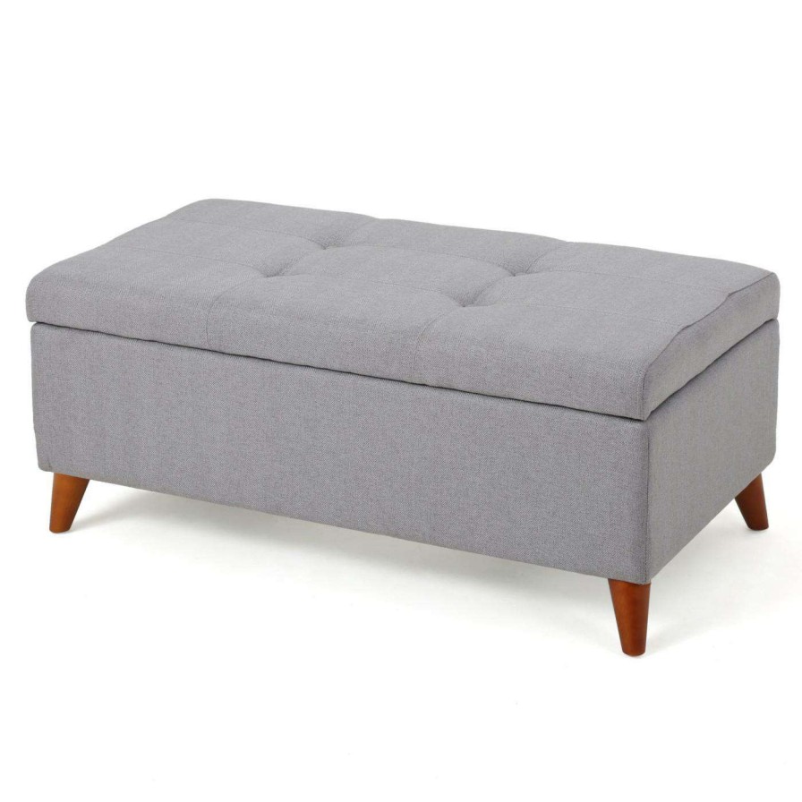 Indoor Benches * | Best Reviews Of Ottoman Benches Hn Home Sullivan Mid-Century Modern Fabric Storage Indoor Bench