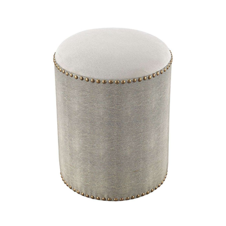 Indoor Benches * | Best Pirce Ottoman Benches Sterling Sands Point Round Bench 16 In.