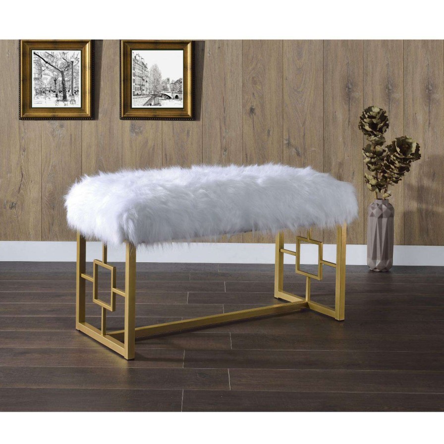 Indoor Benches * | Coupon Ottoman Benches Acme Furniture Bagley Ii Backless Upholstered Bench