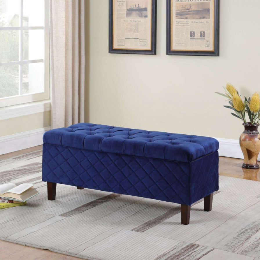 Indoor Benches * | Brand New Indoor Storage Benches Ore International 41 In. Shantelle Quilted Tufted Storage Bench