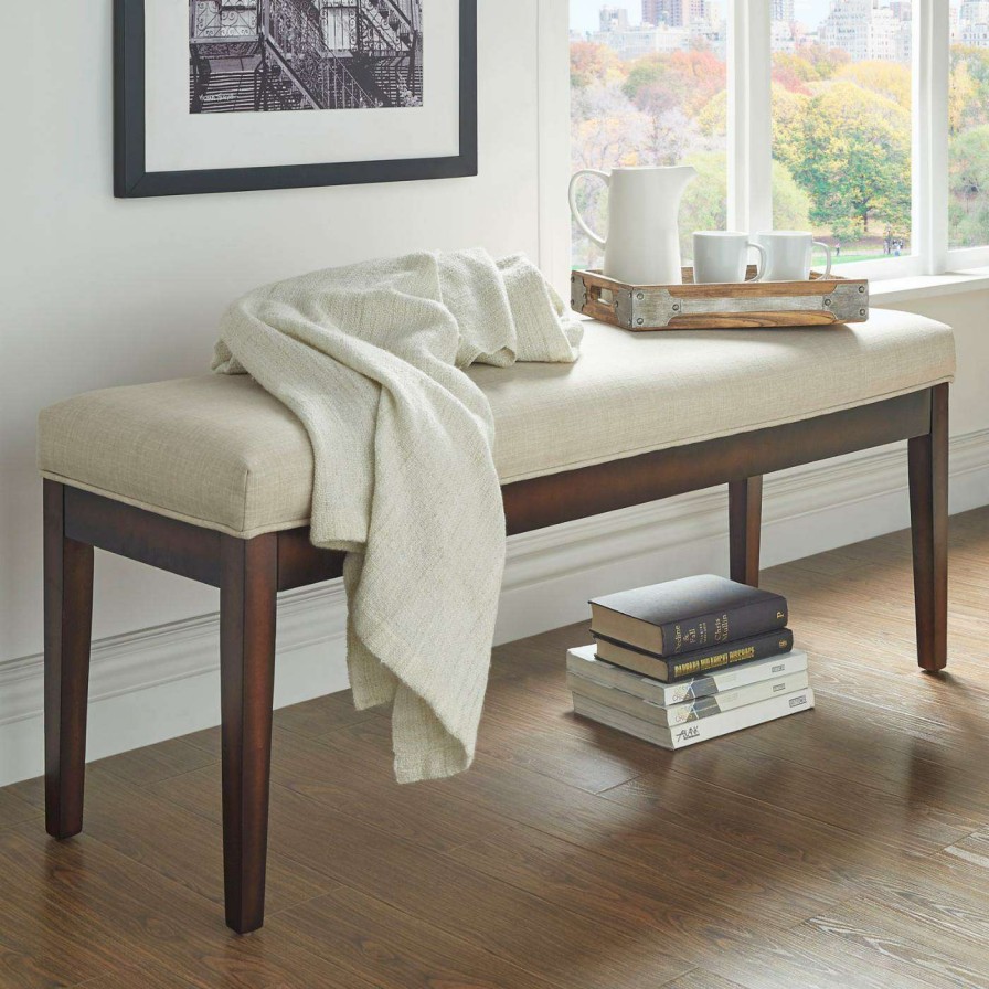 Indoor Benches * | Flash Sale Bedroom Benches Chelsea Lane Linen Bench