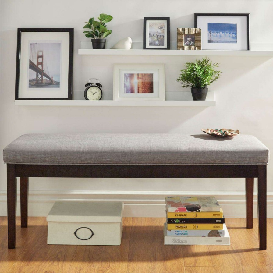 Indoor Benches * | Flash Sale Bedroom Benches Chelsea Lane Linen Bench