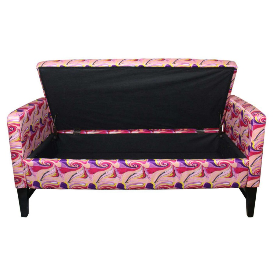 Indoor Benches * | Buy Indoor Storage Benches Ore International Floral Storage Bench