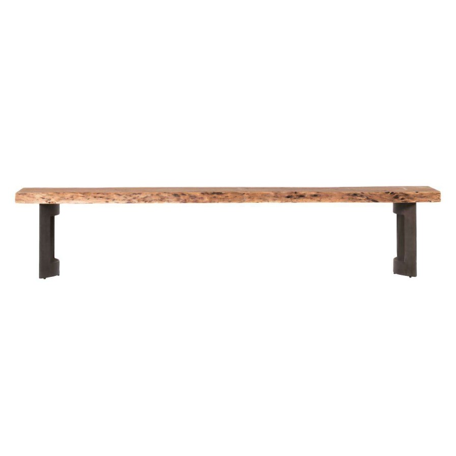 Indoor Benches * | Top 10 Entryway Benches Moes Home Collection Bent Indoor Bench Light Brown