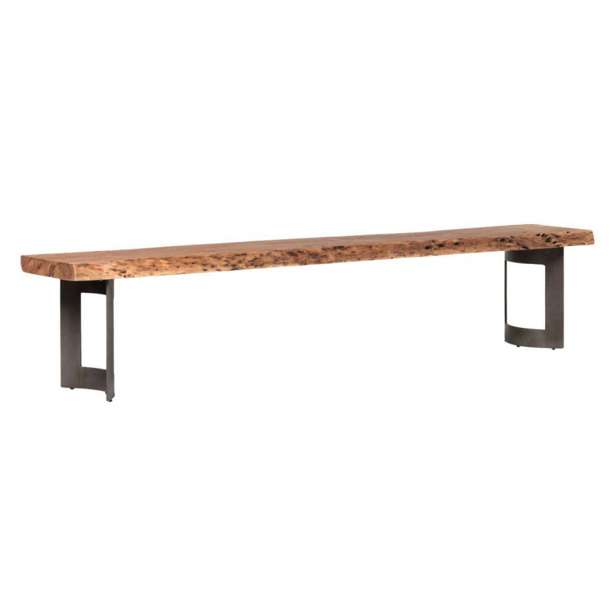 Indoor Benches * | Top 10 Entryway Benches Moes Home Collection Bent Indoor Bench Light Brown