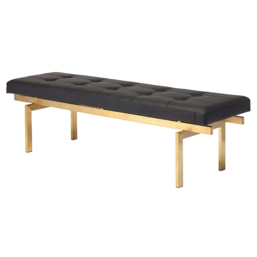 Indoor Benches * | Best Sale Bedroom Benches Nuevo Louve Bedroom Bench Black