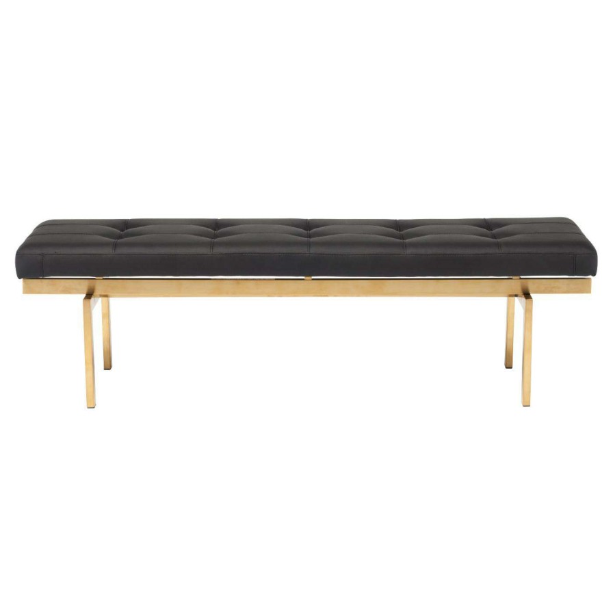 Indoor Benches * | Best Sale Bedroom Benches Nuevo Louve Bedroom Bench Black