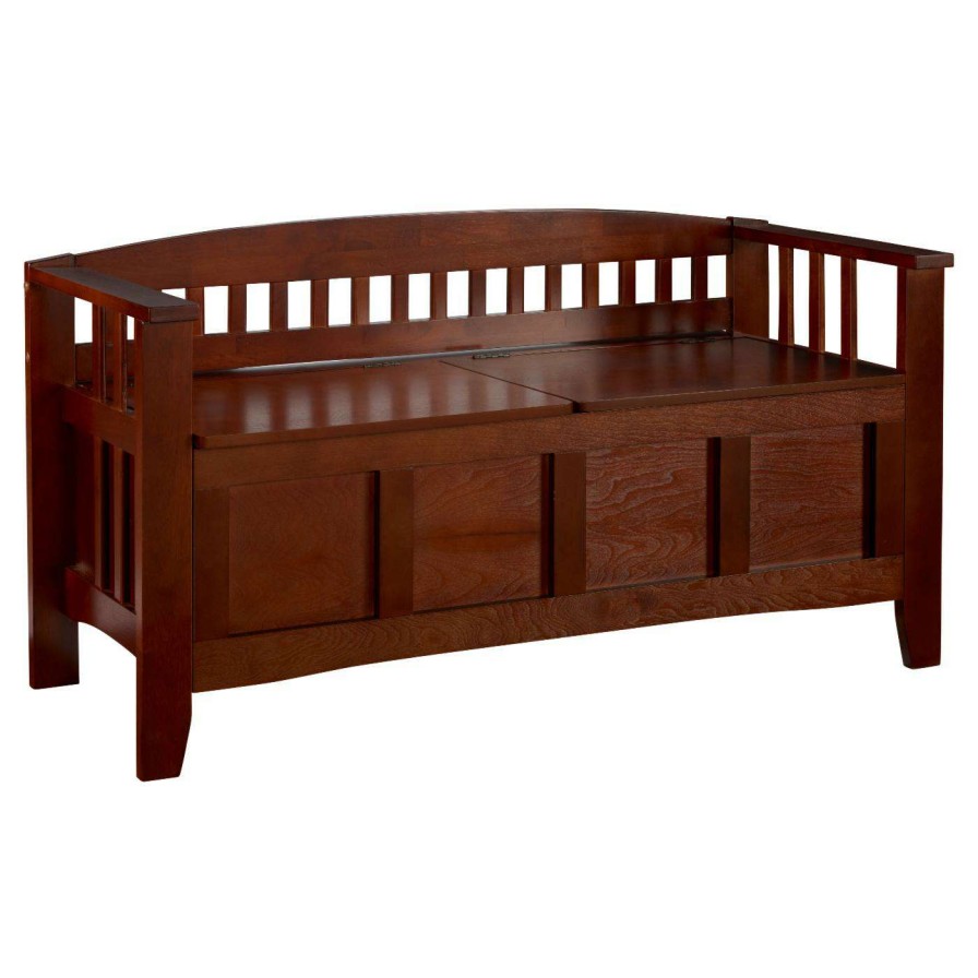 Indoor Benches * | Brand New Entryway Benches Linon Split Seat Storage Bench