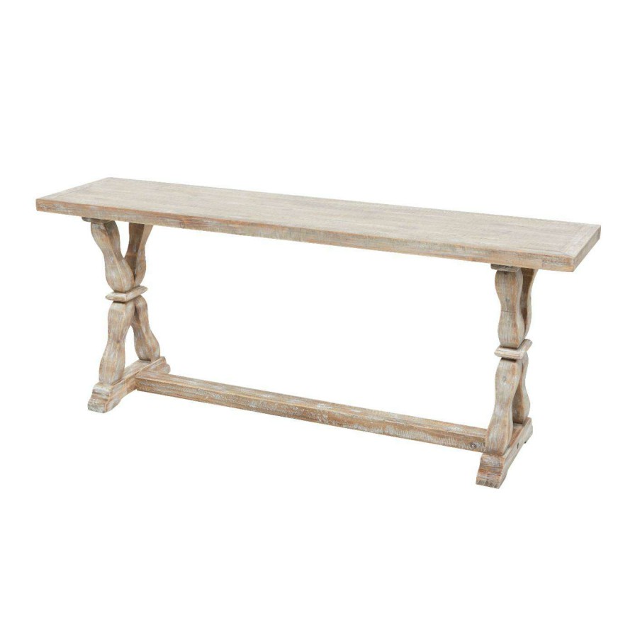 Indoor Benches * | Best Deal Entryway Benches Decmode Wood Farmhouse Trestle Bench