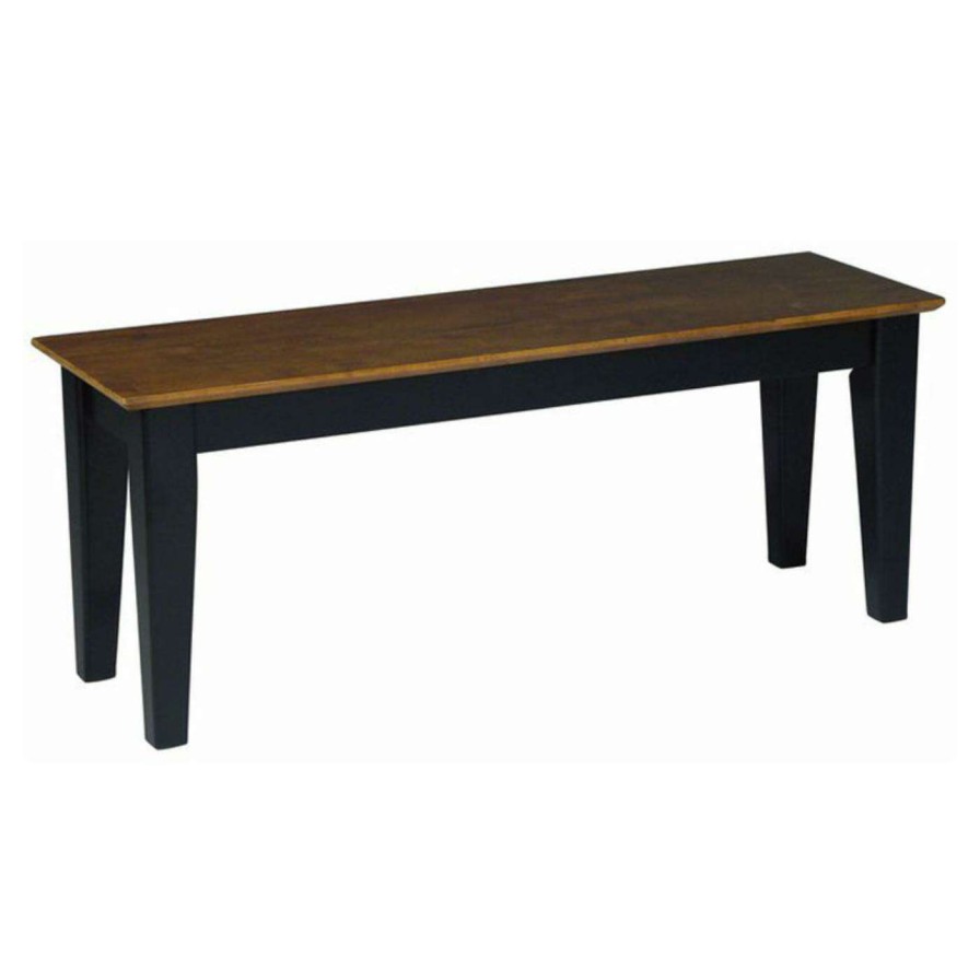 Dining Chairs * | New Kitchen & Dining Benches International Concepts Cowan Shaker Dining Bench Black/Cherry