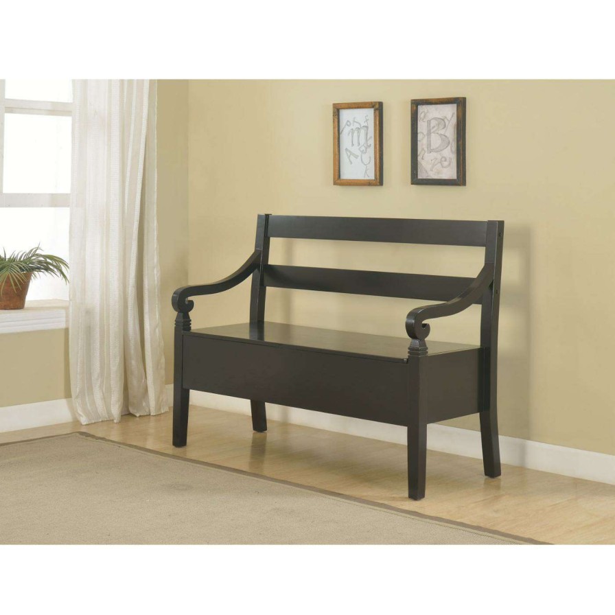 Indoor Benches * | Promo Indoor Storage Benches Crown Mark Kennedy Storage Bench Gray