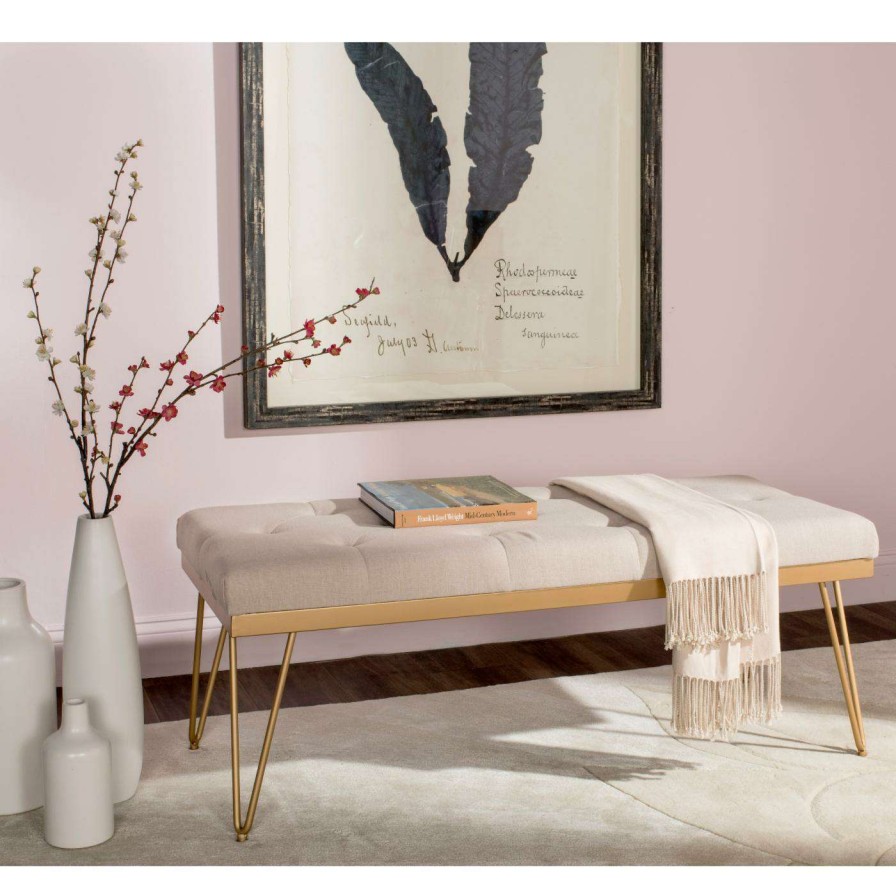 Indoor Benches * | Best Sale Bedroom Benches Safavieh Marcella Backless Bedroom Bench