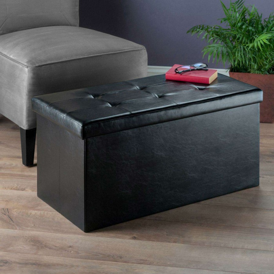 Indoor Benches * | Promo Indoor Storage Benches Winsome Trading Ashford Storage Bench