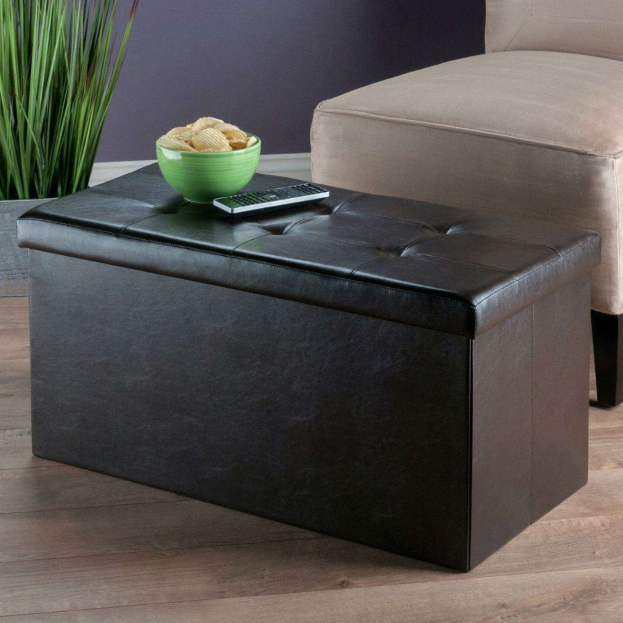 Indoor Benches * | Promo Indoor Storage Benches Winsome Trading Ashford Storage Bench