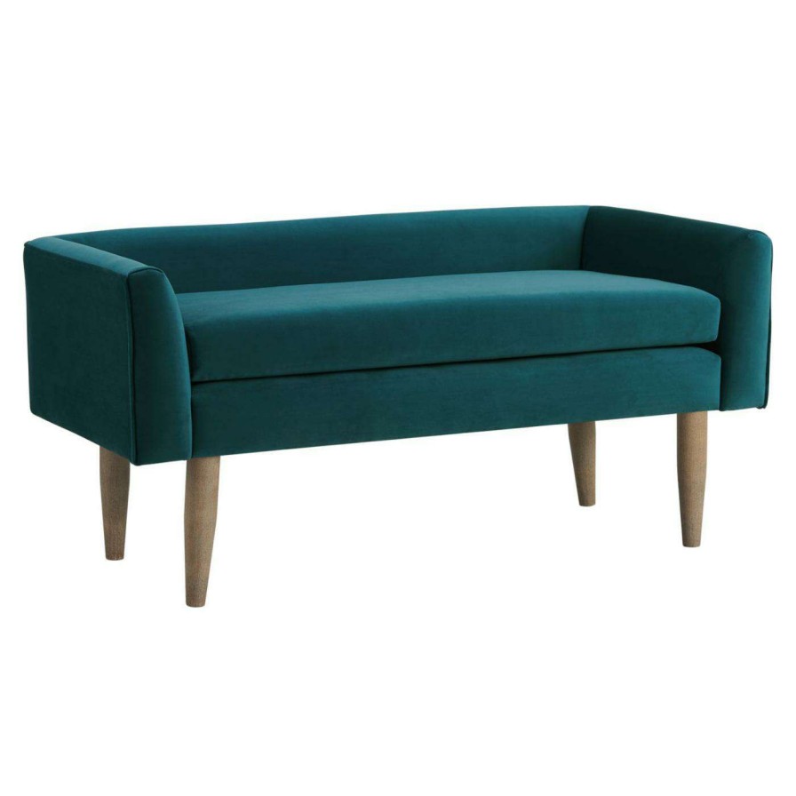 Indoor Benches * | Best Pirce Bedroom Benches Picket House Furnishings Bella Velvet Bedroom Bench Peacock