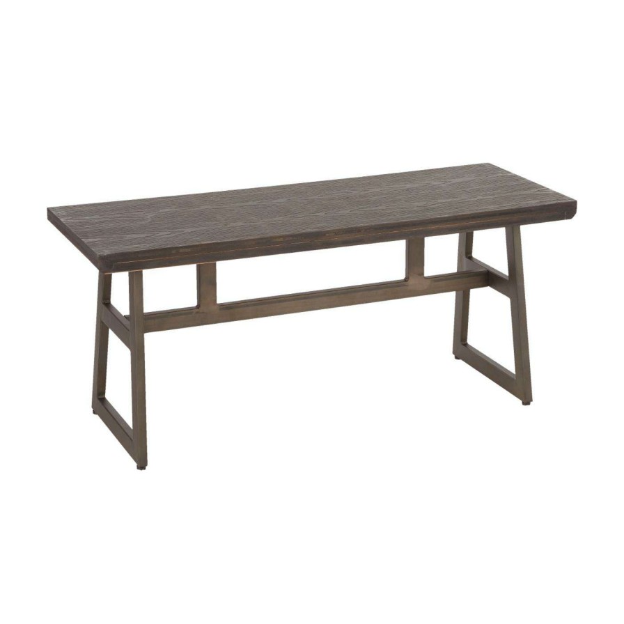 Indoor Benches * | Hot Sale Entryway Benches Lumisource Geo Industrial Bench Espresso