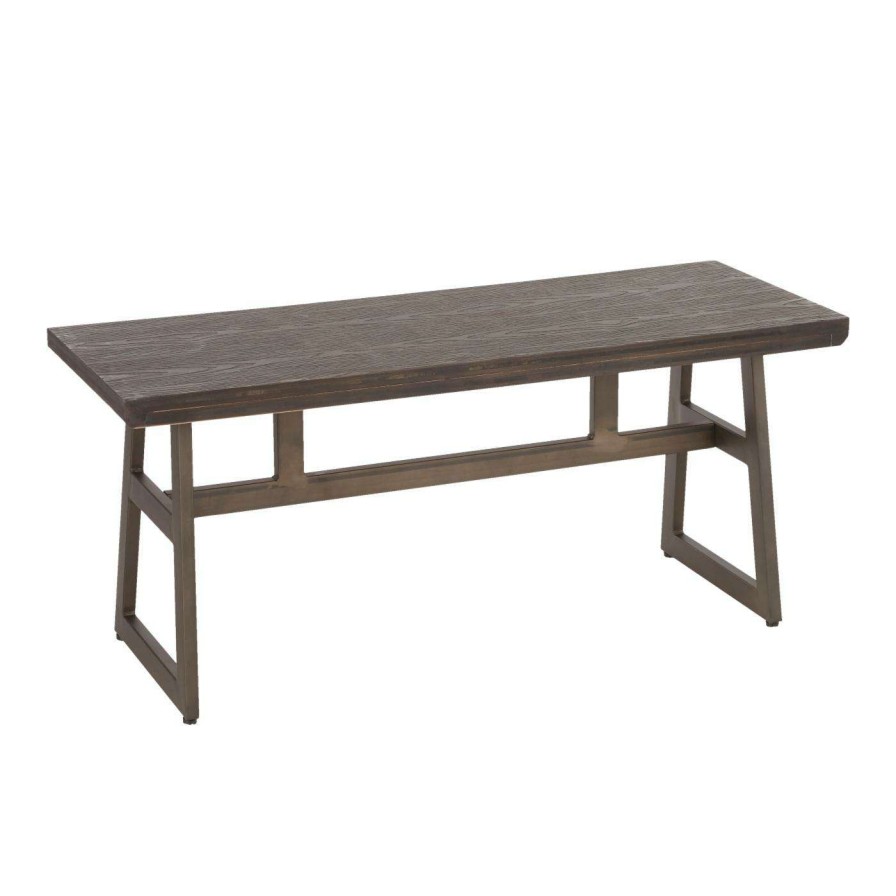 Indoor Benches * | Hot Sale Entryway Benches Lumisource Geo Industrial Bench Espresso